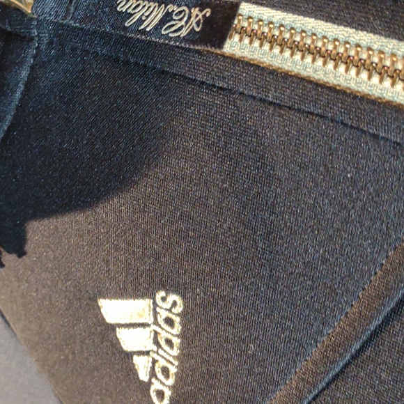 💋 Addias Jacket Womens Medium Forza Milan Full Zip Black Gold Stitched Patched - Picture 4 of 7